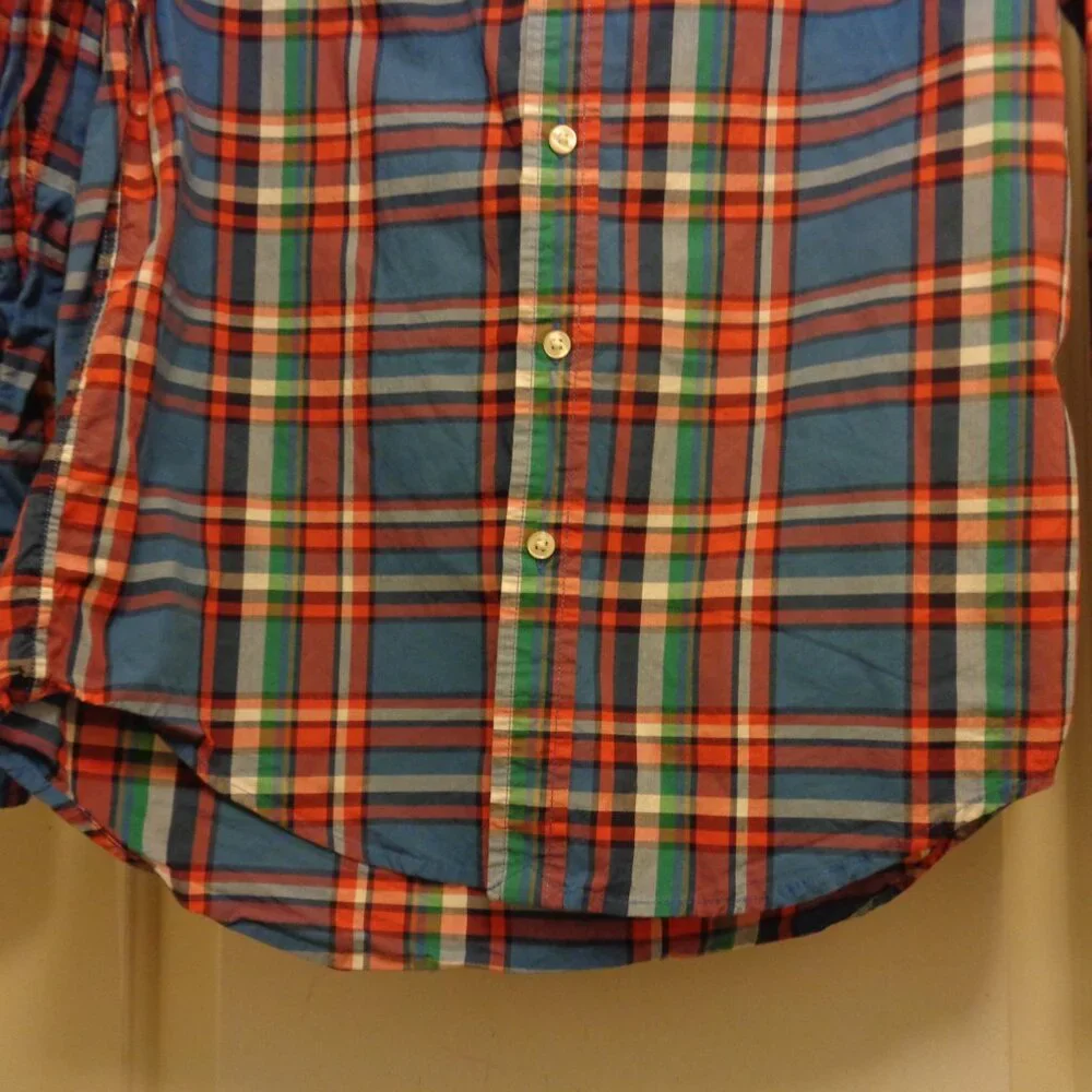 RALPH LAUREN RETRO BOYS COTTON PLAID SHIRT 14/16